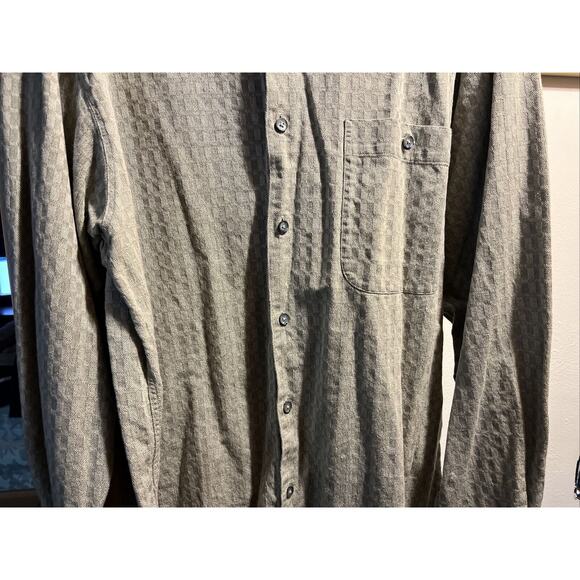 Va Bene Vintage Men’s L Gray Check Long Sleeve Button Down Cotton Shirt - Picture 10 of 14